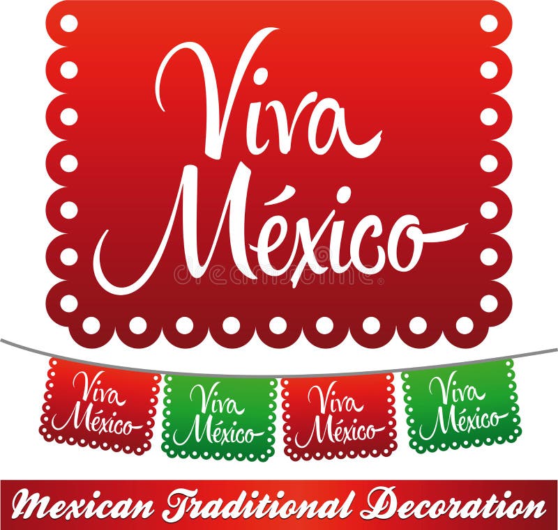 Viva Mexico - Mexicaanse vakantie vectordecoratie royalty-vrije illustratie Viva Mexico - Mexicaanse vakantie vectordecoratie royalty-vrije illustratie