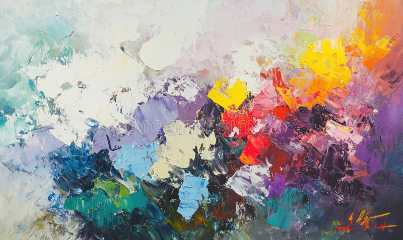 Vivace espressionismo astratto con colori sgargianti e pennelli dinamici immagini stock libere da diritti
