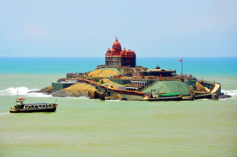 vivekananda för rock för india kanyakumari minnes- royaltyfria bilder vivekananda för rock för india kanyakumari minnes- royaltyfria bilder