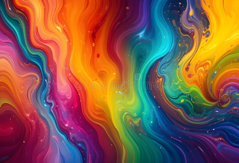 A vivid and colorful abstract background that blends a spectrum of bright, dynamic hues. stock illustration