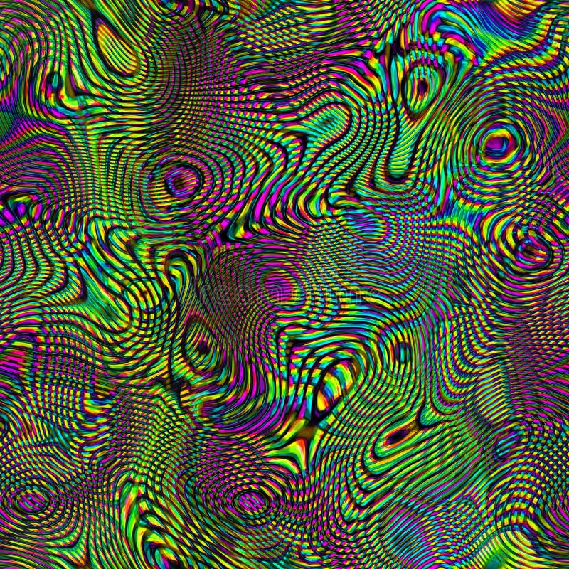 Vivid colorful bright neon liquid shapes, funky psychedelic backdrop in chaos swirl hippie design