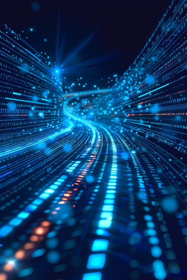 Vivid digital data flow background with high-speed 5g transmission lines. A vivid digital background featuring high-speed 5g transmission lines and a dynamic flow of data. The design highlights connectivity and advanced technology with glowing patterns. AI generated