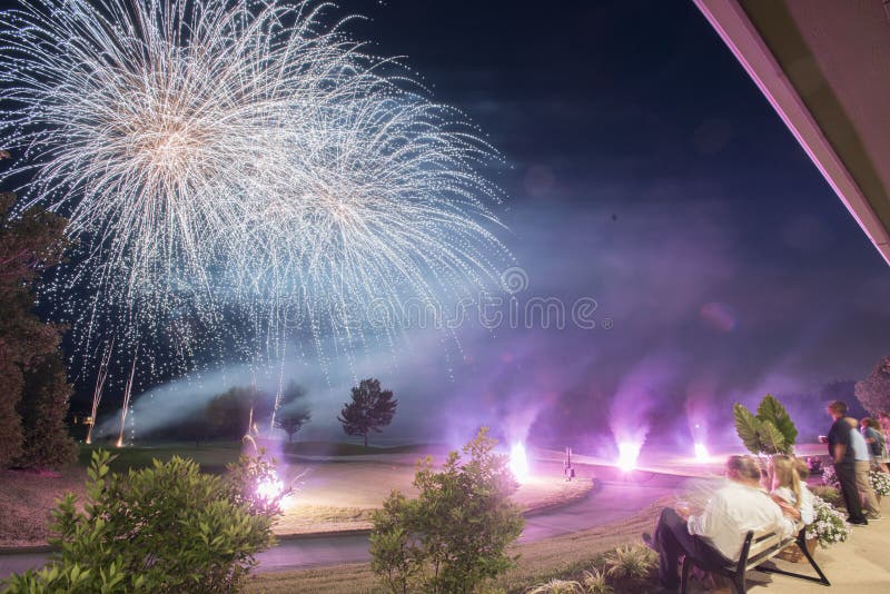 Golf Course Fireworks Display stock image