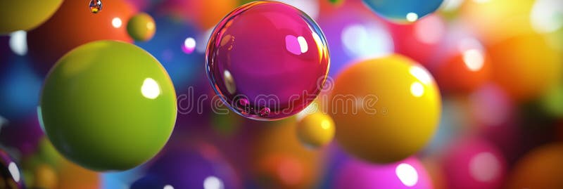 Vivid Floating Colorful Spheres With A Glossy Finish royalty free illustration