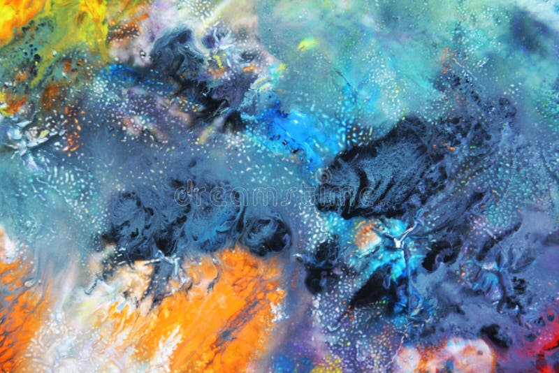 Vivid icy bright paint spots background and hues, in blue orange yellow pink dark colors. Abstract bright colorful painting watercolor texture and background. Mixture of colors and techniques. Forms, shapes, geometries. Shades and shadows. Contrasts. Vivid icy bright paint spots background and hues, in blue orange yellow pink dark colors. Abstract bright colorful painting watercolor texture and background. Mixture of colors and techniques. Forms, shapes, geometries. Shades and shadows. Contrasts.