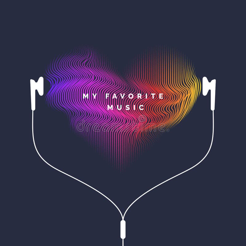 Headphones with Sound Waves Stock Illustration Illustration of stereo