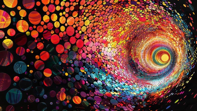 Radiant vortex of fiery colors resembling a cosmic explosion or solar flare, generative ai vector illustration