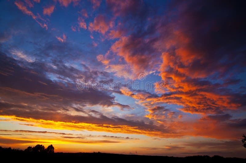 Vivid sky clouds stock photo. Image of evening, colourful 124005746
