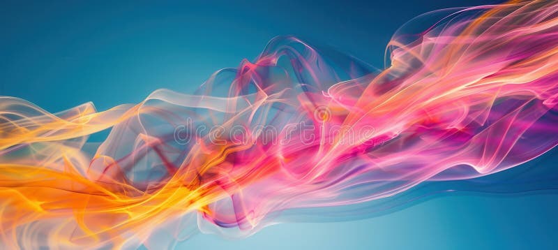 Vivid Smoke Trails in Blue Sky from Flyover with Dynamic Motion and Colorful Patterns royalty free stock images
