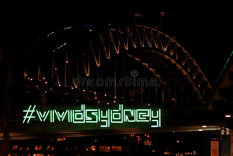 Vivid Sydney light with Harbour Bridge stock image Vivid Sydney light with Harbour Bridge stock image