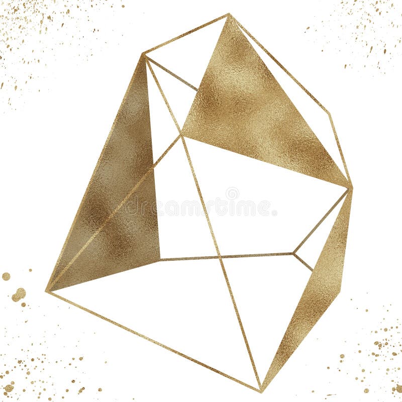 Vivid Textured Geometric Frame Abstract Gold Polygonal Geometric Frame