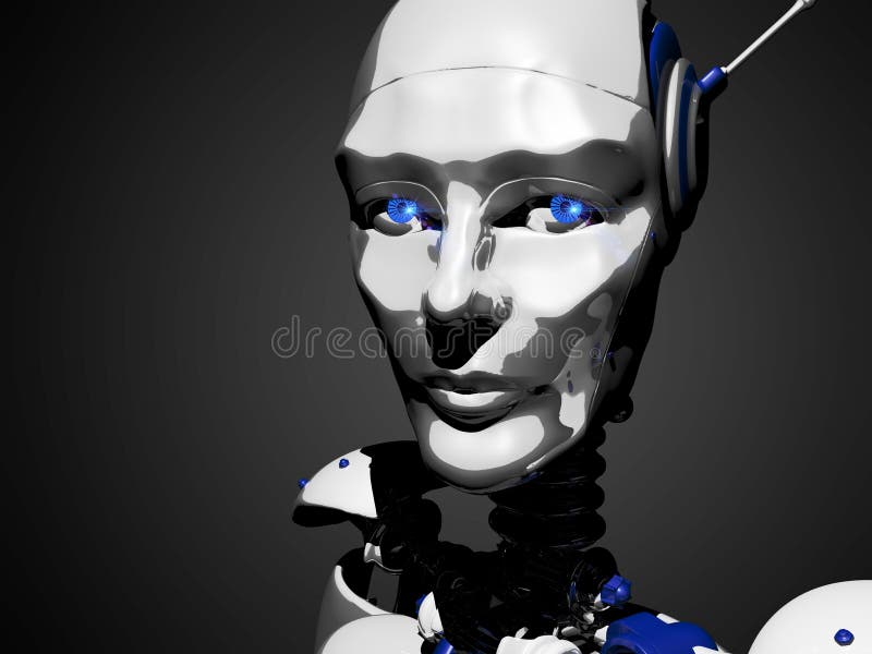 Vizualizare de închidere android feminin stock illustration