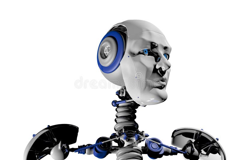 Vizualizare de închidere cap android stock illustration