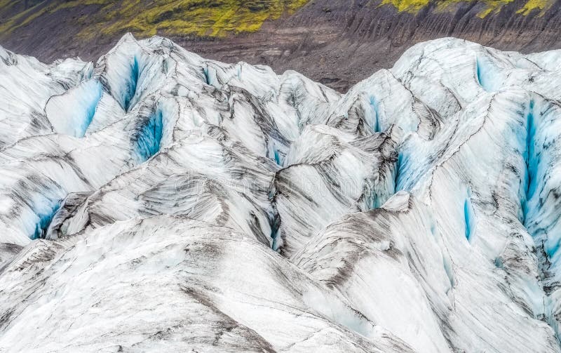 Vizualizarea detaliată a texturilor și culorilor ghețare vatnajokull stock photos