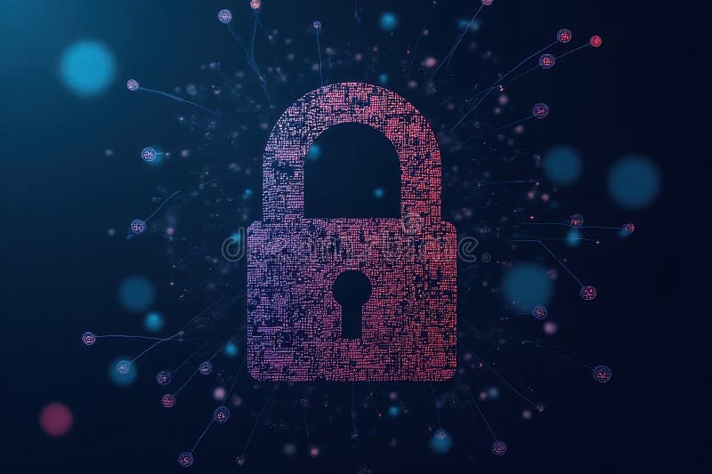 Vizualizarea protecției avansate a datelor prin intermediul ilustrării criptării vector illustration