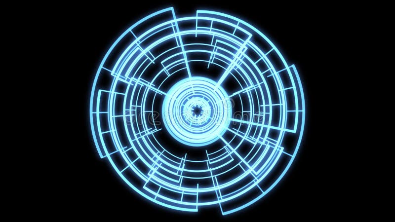 Vj boucle cercle radial motifs géométriques audio réactif s animation bleue