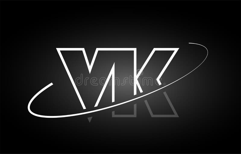 Orange green alphabet letter logo combination vk Vector Image