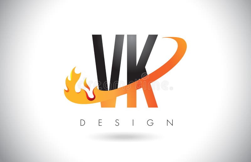 letter k logo in fire