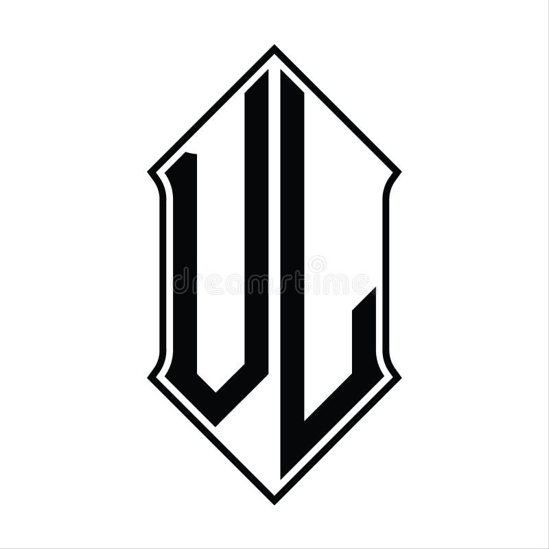 VL Logo Monogram with Shieldshape and Outline Design Template Vector ...