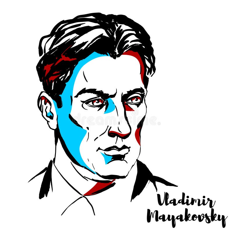 Vladimir Mayakovsky Portrait royalty-vrije illustratie Vladimir Mayakovsky Portrait royalty-vrije illustratie