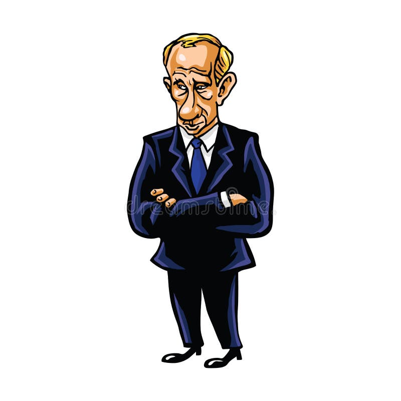 Vladimir Putin Cartoon Portrait do presidente da Federação Russa