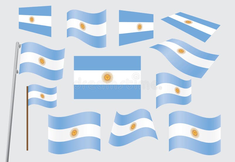 Vlag van Argentinië vector illustratie. Illustratie ...