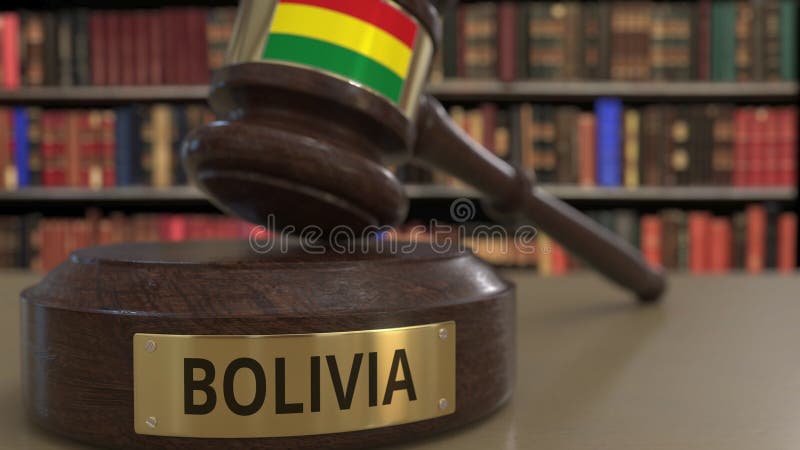 Vlag van Bolivië op rechtershamer voor het gerecht De nationale rechtvaardigheid of de jurisdictie bracht het conceptuele 3D teru vector illustratie Vlag van Bolivië op rechtershamer voor het gerecht De nationale rechtvaardigheid of de jurisdictie bracht het conceptuele 3D teru vector illustratie