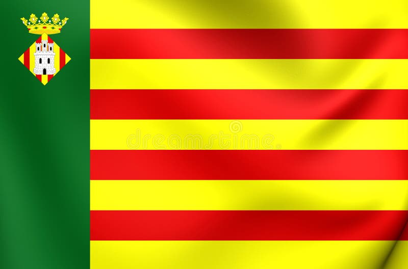 Vlag van Castellon DE La Plana City, Spanje stock illustratie Vlag van Castellon DE La Plana City, Spanje stock illustratie