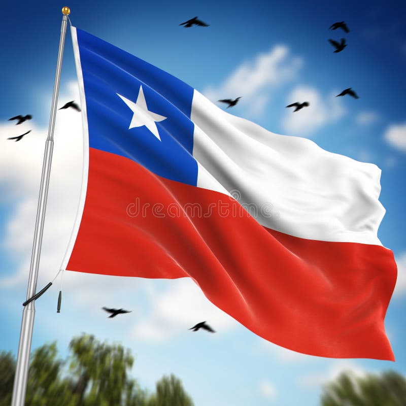 Vlag van Chili stock illustratie. Illustratie bestaande uit
