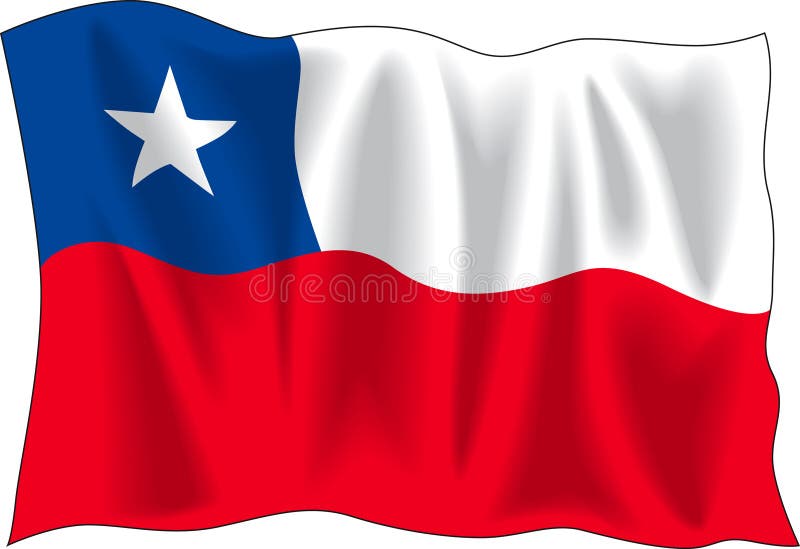 Vlag van Chili stock illustratie. Illustration of embleem 62496
