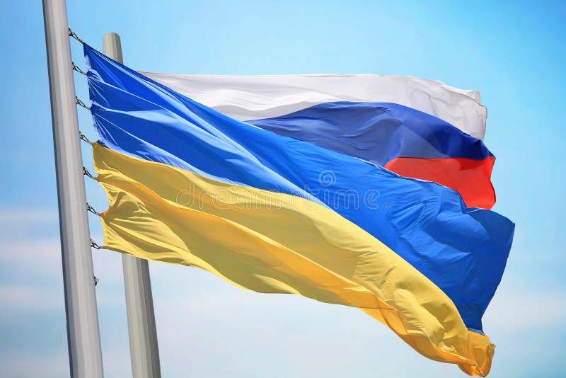 Vlag van de Oekraïne en Rusland