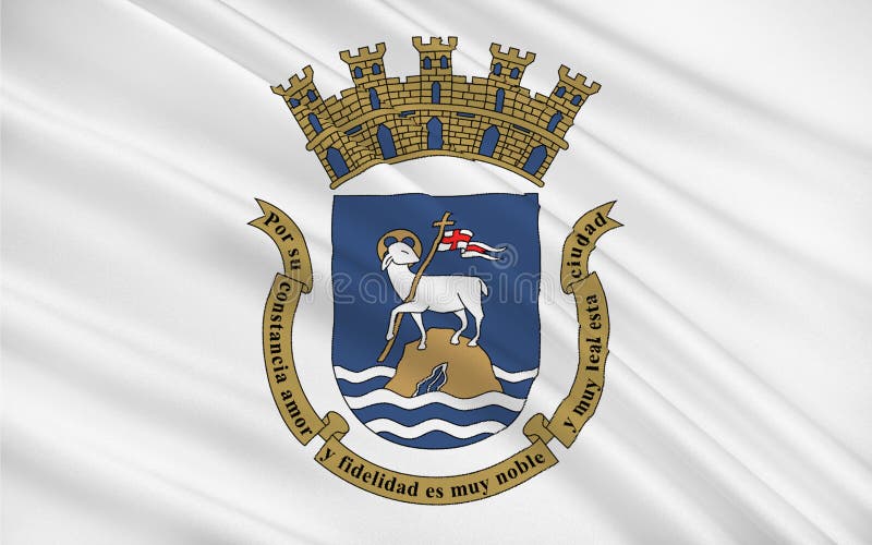 Vlag van San Juan, Puerto Rico, de V.S. stock illustratie Vlag van San Juan, Puerto Rico, de V.S. stock illustratie