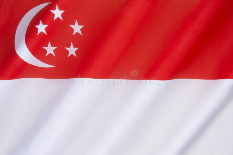 Vlag van Singapore royalty-vrije stock foto's Vlag van Singapore royalty-vrije stock foto's
