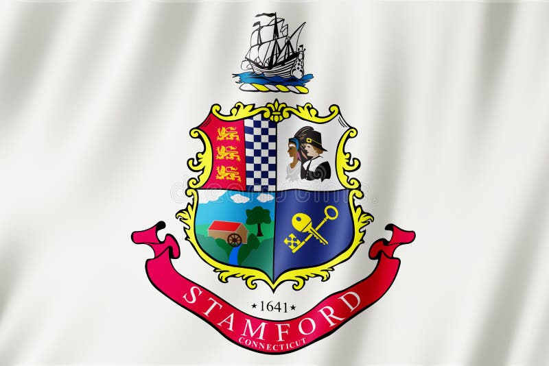 Vlag van Stamford-stad, Connecticut de V.S. stock illustratie Vlag van Stamford-stad, Connecticut de V.S. stock illustratie