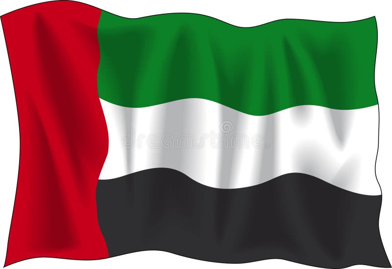Vlag van Verenigde Arabische Emiraten royalty-vrije illustratie Vlag van Verenigde Arabische Emiraten royalty-vrije illustratie