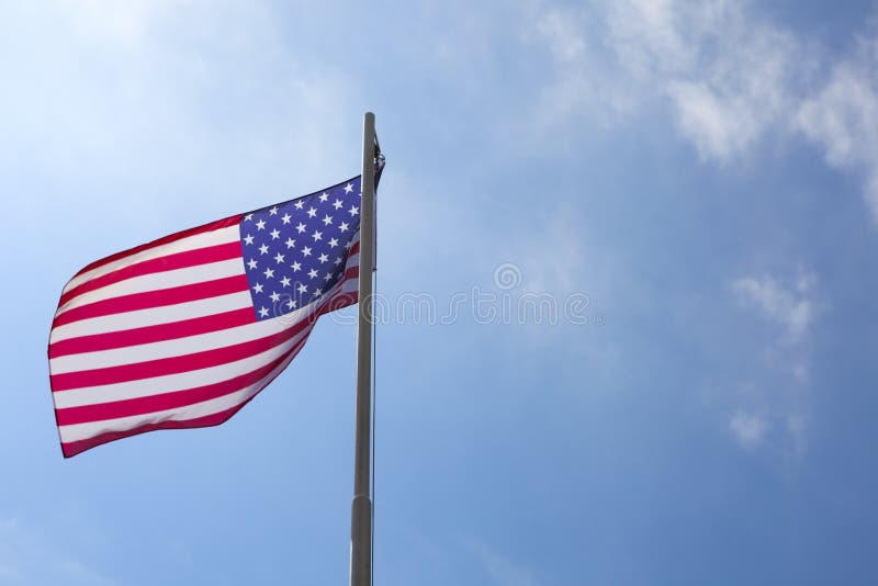 Vlag van Verenigde Staten op een vlaggestok