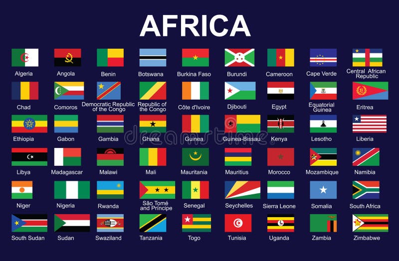 Belangrijk nieuws Lezen moeder Vlaggen van Afrika vector illustratie. Illustration of benine - 27668966