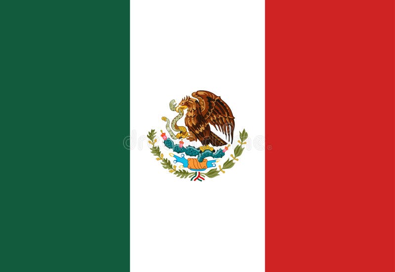 Illustrator van de Mexicaanse vlag landen vlaggen stock illustratie