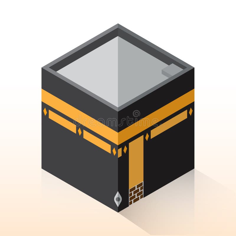 Vlak 3D Ontwerp Kaaba, isometrisch Mekka - Vectorillustratie stock illustratie Vlak 3D Ontwerp Kaaba, isometrisch Mekka - Vectorillustratie stock illustratie