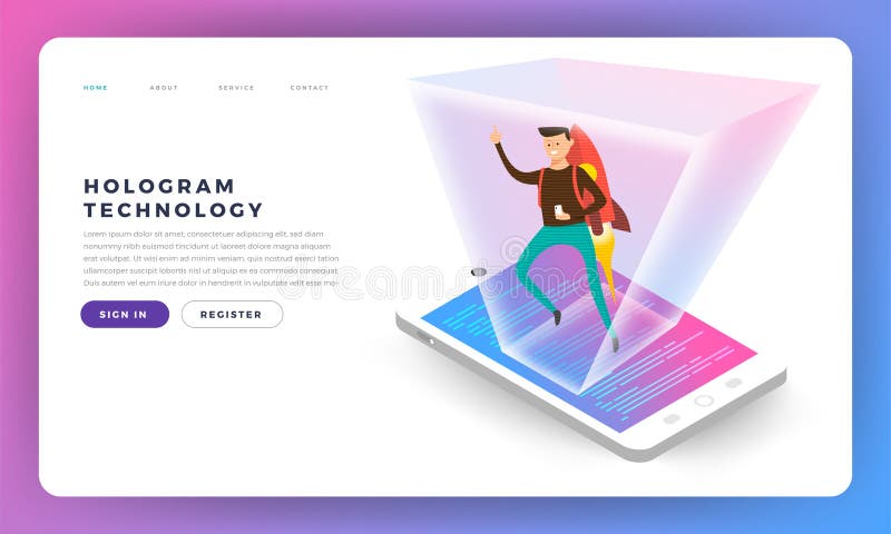 Vlak ontwerp concepr isometrisch hologram Vector graphhics stock illustratie Vlak ontwerp concepr isometrisch hologram Vector graphhics stock illustratie