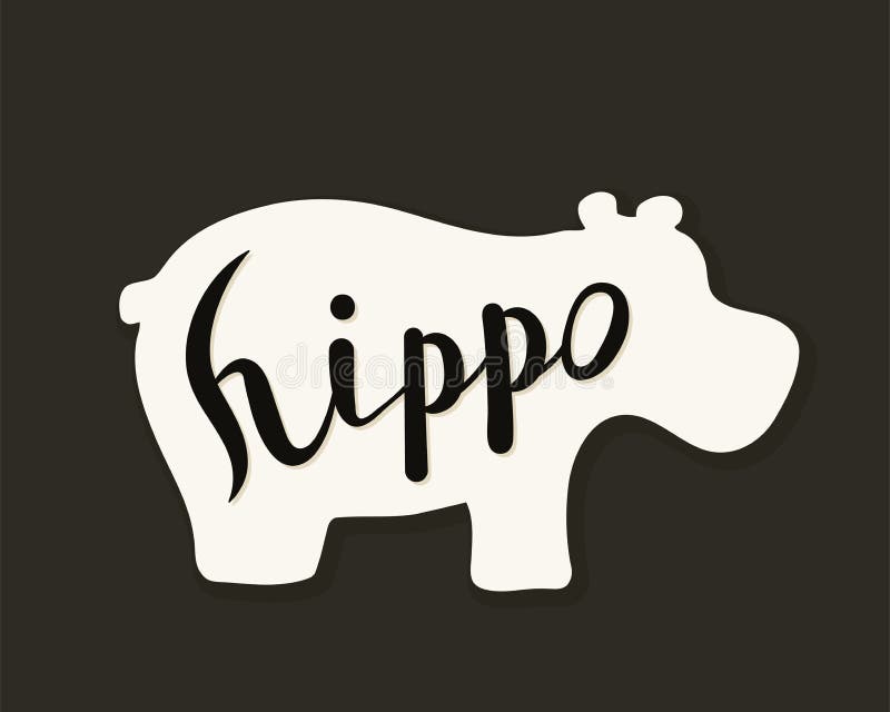 Vlak pictogram van een hippo stock illustratie