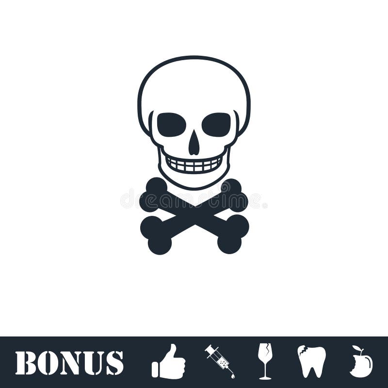 Vlak schedelpictogram royalty-vrije illustratie Vlak schedelpictogram royalty-vrije illustratie
