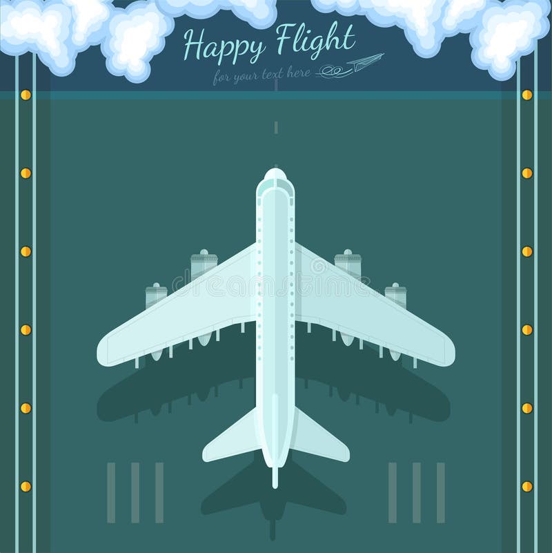 Vlakke achtergrondvliegtuig hoogste mening stock illustratie Vlakke achtergrondvliegtuig hoogste mening stock illustratie