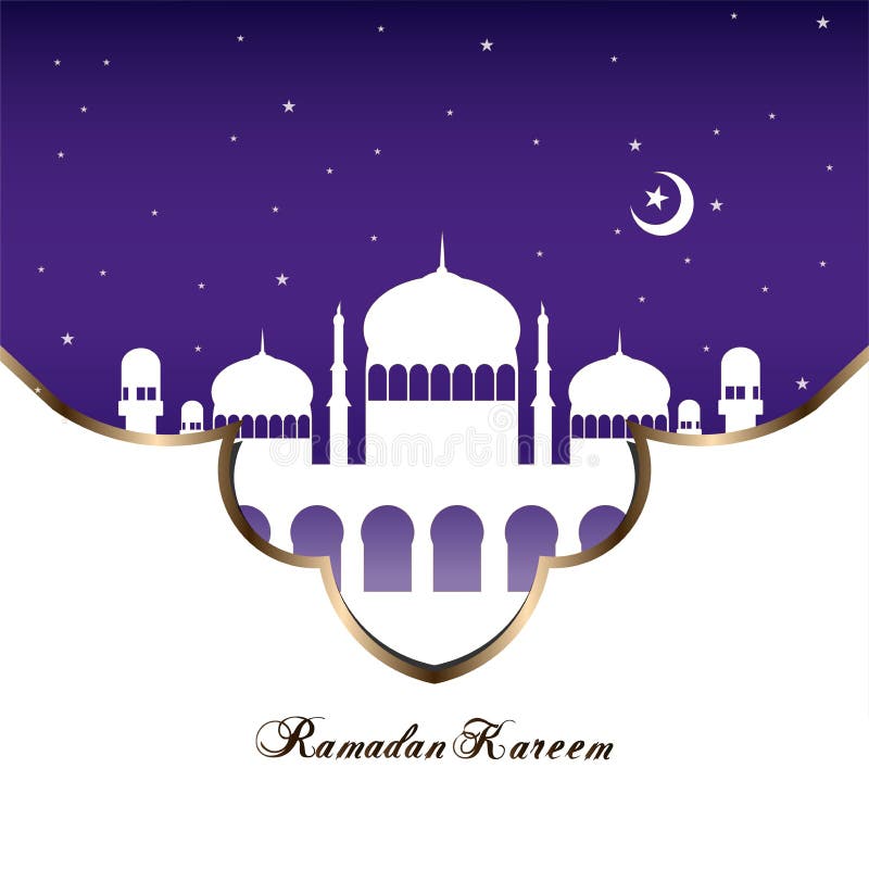 Vlakke het ontwerpachtergrond van de Ramadanmoskee vector illustratie Vlakke het ontwerpachtergrond van de Ramadanmoskee vector illustratie