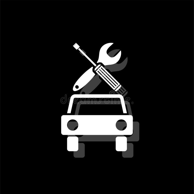Vlakke het pictogram van de autodienst royalty-vrije illustratie Vlakke het pictogram van de autodienst royalty-vrije illustratie