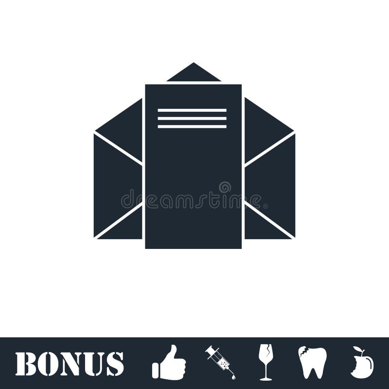 Vlakke het pictogram van de postbrief royalty-vrije illustratie Vlakke het pictogram van de postbrief royalty-vrije illustratie