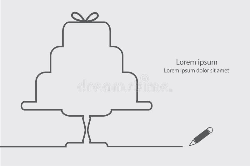 Vlakke huwelijkscake vector illustratie Vlakke huwelijkscake vector illustratie