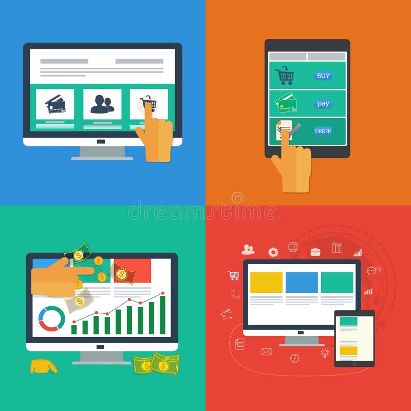 Platte ontwerpiconen voor web- en mobiele apps vector illustratie