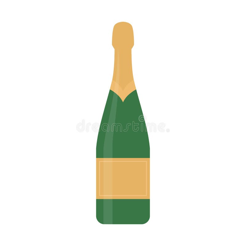 Vlakke pictogramchampagne stock illustratie Vlakke pictogramchampagne stock illustratie