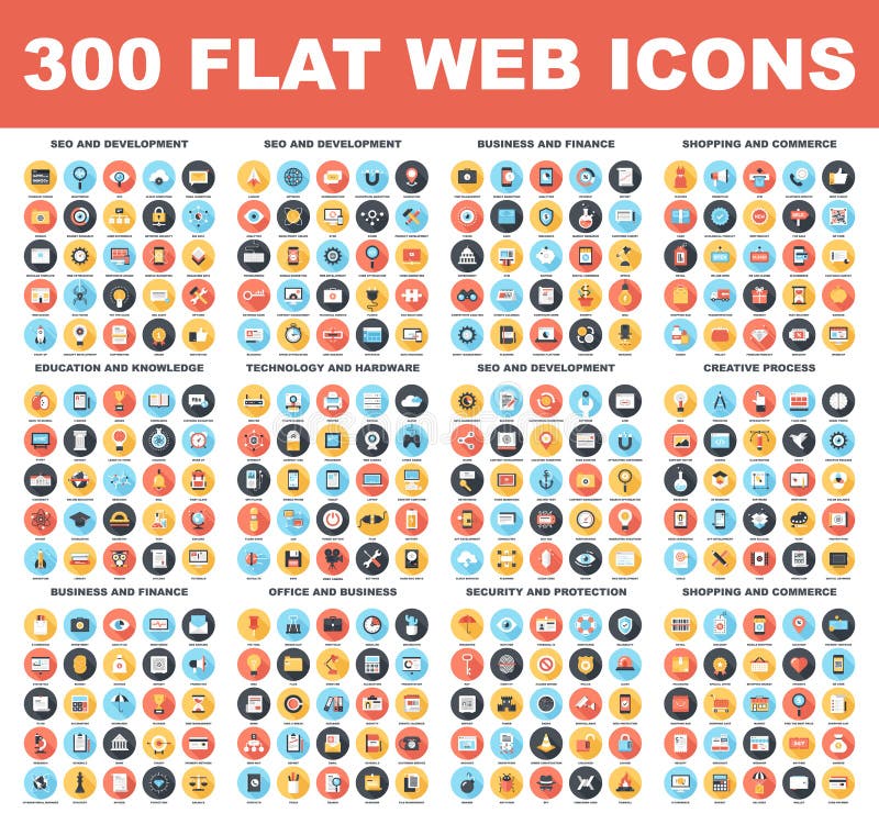 Vlakke Webpictogrammen vector illustratie Vlakke Webpictogrammen vector illustratie